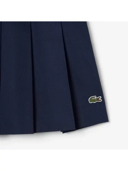 Lacoste Krótka Plisowana Spódnica Z Elastycznej Bawełny niebieska