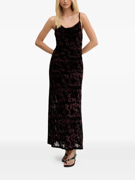 Rochie maxi Gestuz cu model floral de costum negru