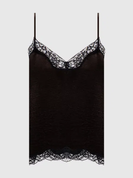 Топ з мереживом Twinset коричневий