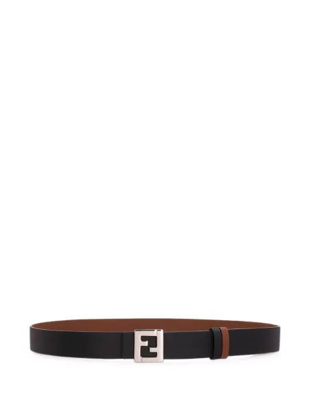 Cu centură reversibil curea Fendi cu cataramă negru