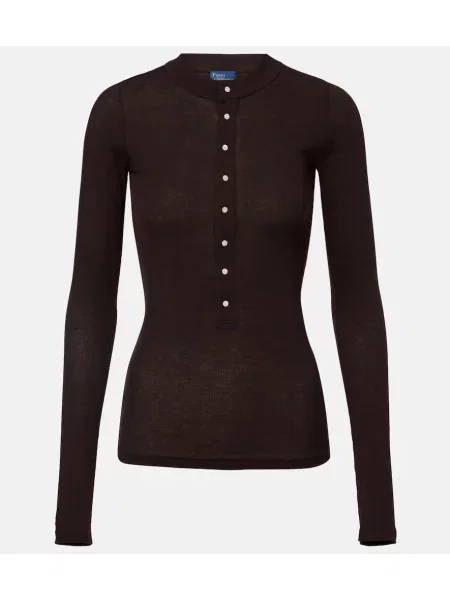 Top Polo Ralph Lauren z dżerseju brązowy