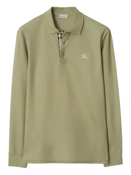 Dlouho polotričko Burberry s dlouhými rukávy zelené