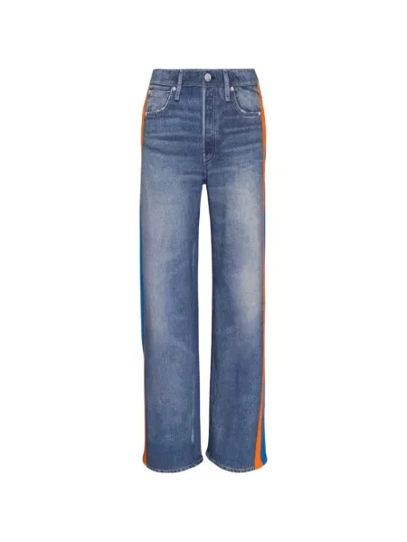 Pantaloni Rag & Bone cu dungi cu imagine alergare albastru