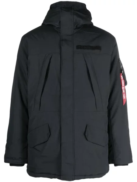 Geacă Alpha Industries cu glugă negru