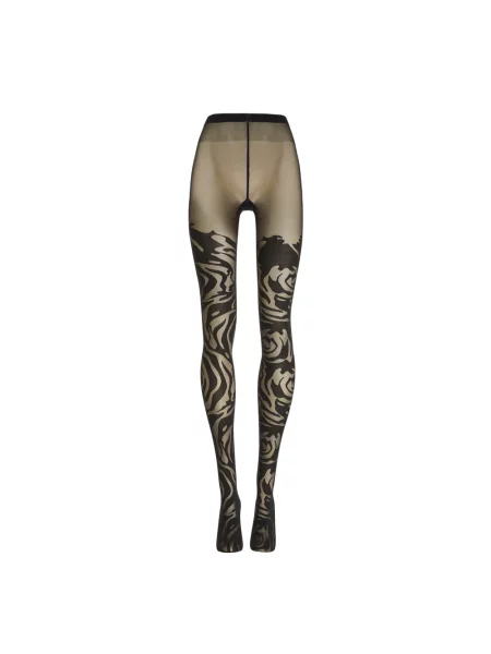 Rajstopy Wolford w kwiatki czarne