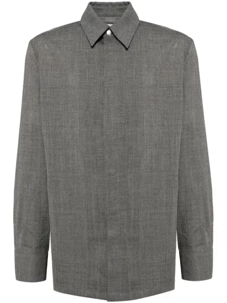 Cămașă Jil Sander de lână gri