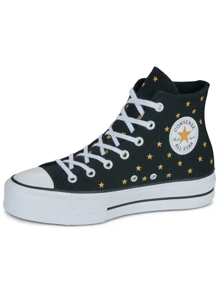Pantofi Converse cu broderie cu platformă negru