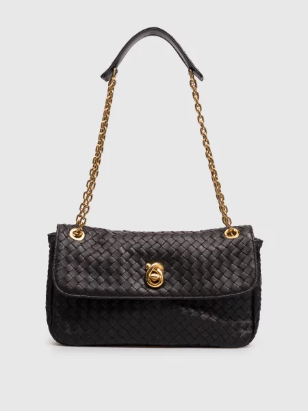 Шкіряна сумка Madison Bottega Veneta чорна