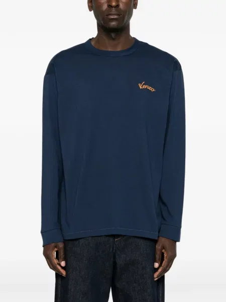 Lung tricou Kenzo cu imagine albastru