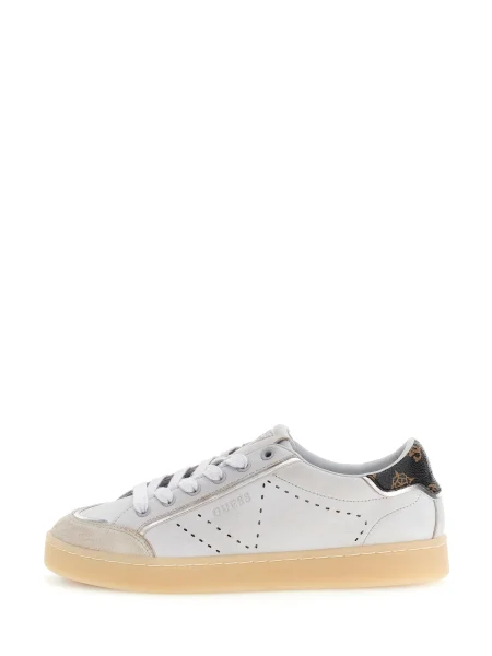Sneakerși Guess din piele gri