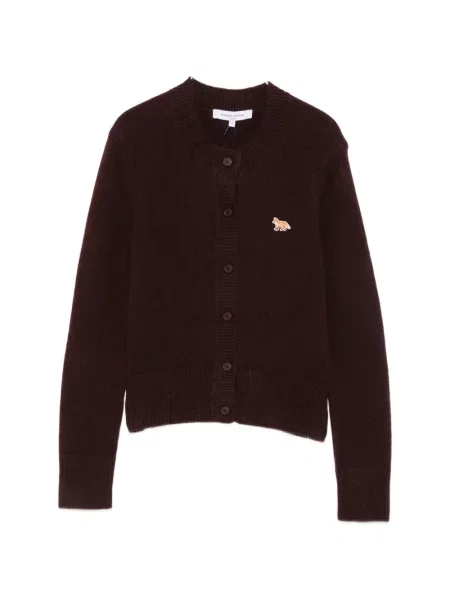 Cardigan Maison Kitsune cu autograf violet