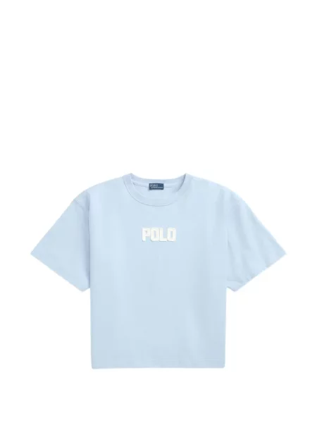 Хавлиени препасан карирана риза Polo Ralph Lauren синьо