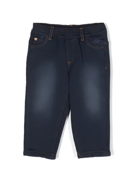 Jeansy straight leg dziecięce Versace niebieskie