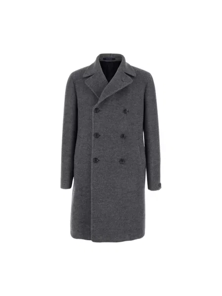 Płaszcz Tagliatore wełniany dwurzędowy szary