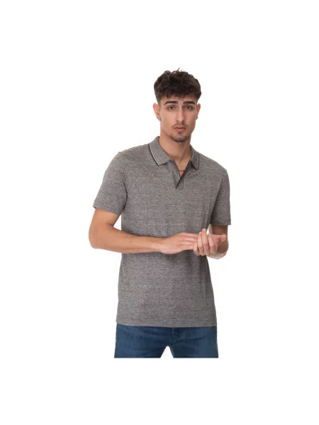 Lniana koszulka polo Boss szara
