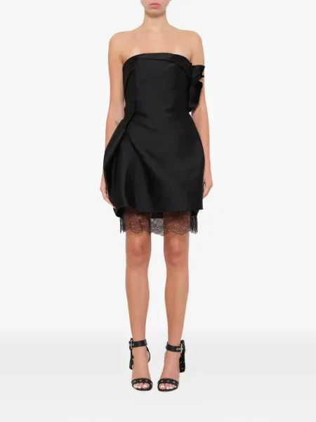 Rochie midi Lanvin din dantelă fără bretele negru