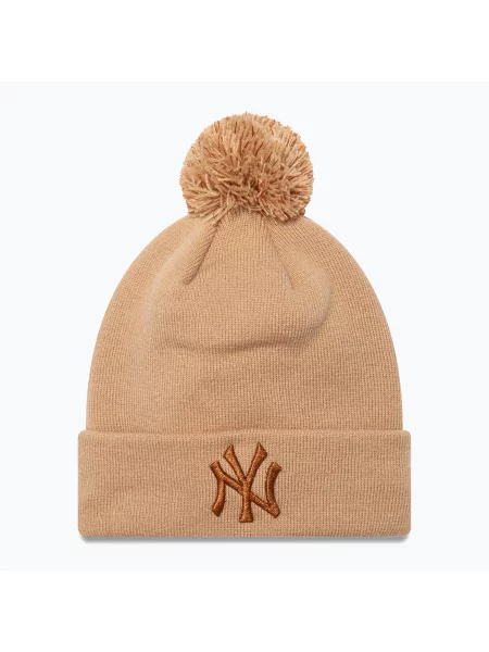 Kšiltovka New Era Metallic Bobble Knit Beanie New York Yankees beige béžová