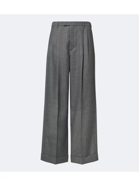 Pantaloni Valentino cu model herringbone gri