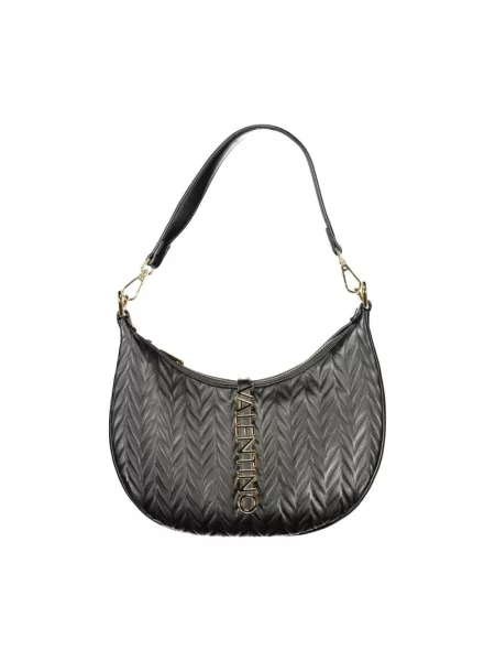 Lniana torebka Valentino Bags czarna