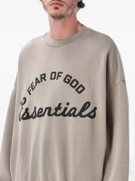Hanorac Fear Of God Essentials cu imagine gri