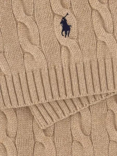 Fular Polo Ralph Lauren de lână cu autograf roșu