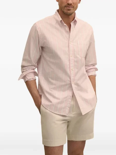 Cămașă Brooks Brothers din țesătură twill roz