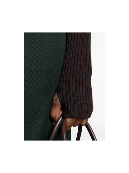 Sweter The Frankie Shop wełniany z kapturem brązowy