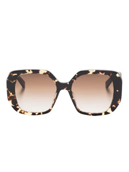 Ochelari de soare Bvlgari cu imprimeu geometric maro
