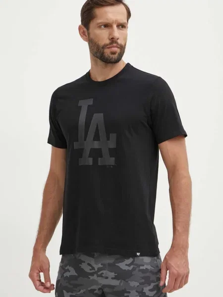 Тениска 47 brand MLB Los Angeles Dodgers с принт черно
