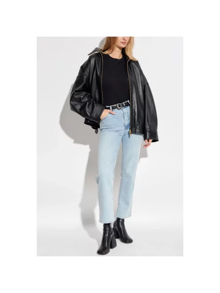 Jeansy straight leg Frame niebieskie