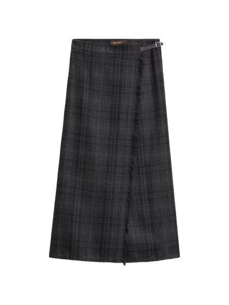 Fustă midi Woolrich în carouri gri