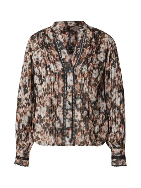 GUESS Bluza New Josette smeđa / crna bijela