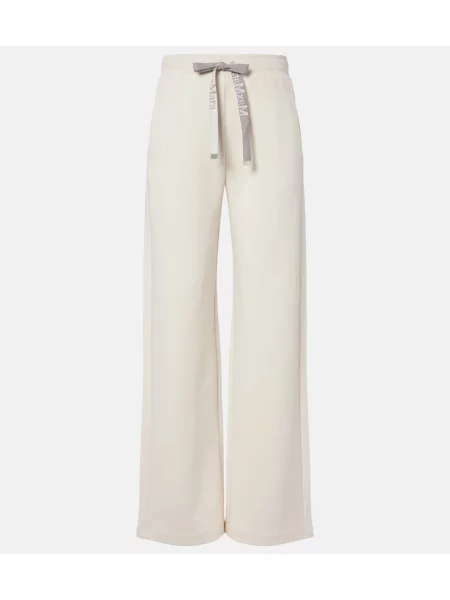 Pantaloni sport 's Max Mara din jerseu alb