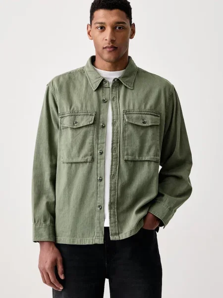 Levi's cămașă pentru bărbați din denim WALLER RELAX verde
