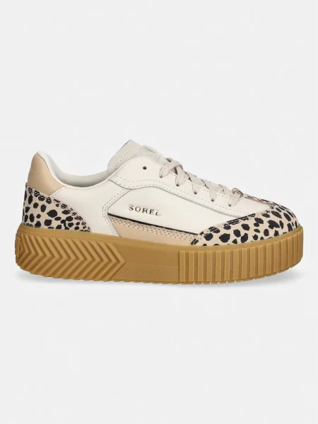 Δερμάτινα sneakers Sorel ONA AVE T-TOE μπεζ