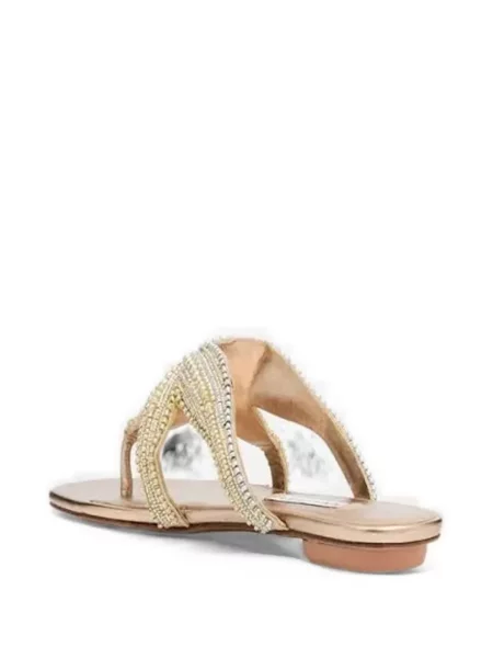 Sandale Aquazzura din piele cu mărgele