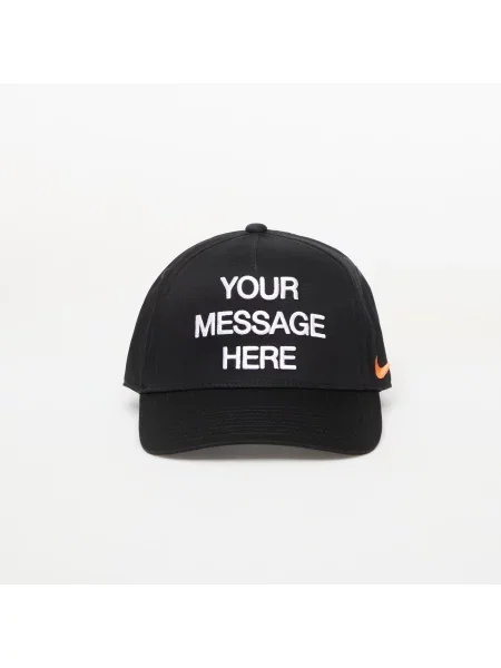 Czapka Nike Rise "Your Message Here" Structured A-Frame Cap Black/ White/ Safety Orange M/L biała