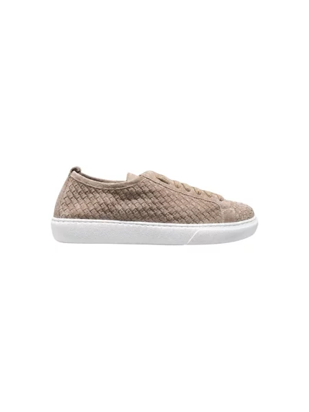 Sneakersy Calce skórzane plecione beżowe