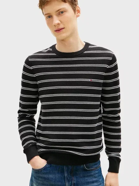 Свитер Tommy Hilfiger в полоску черный
