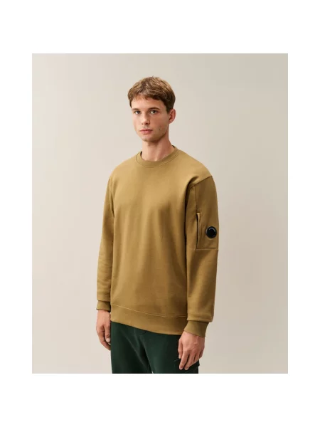 Bluza C.p. Company z okrągłym dekoltem brązowa