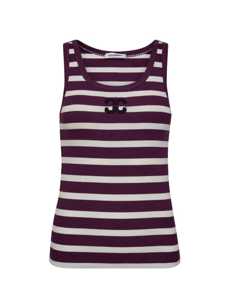 Co'couture Top Granny lila / murdar alb