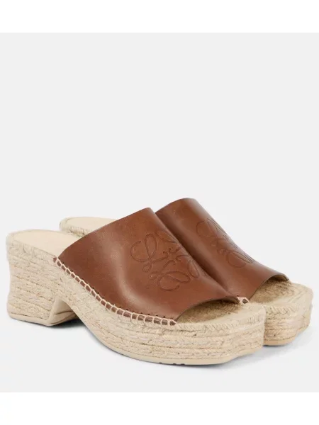 Espadrile Loewe din piele maro