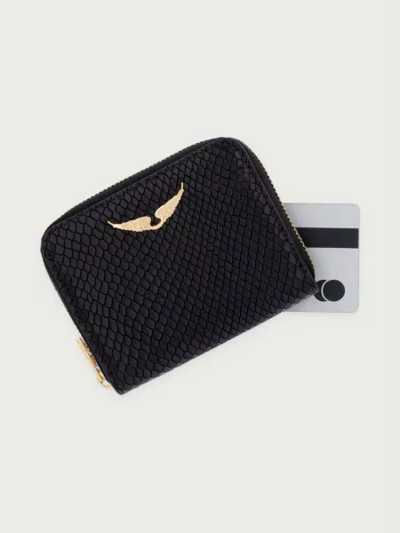 Zadig&Voltaire портфейл дамски от кожа черно