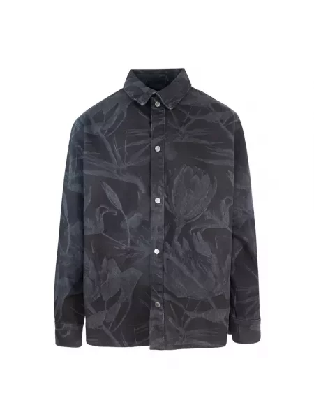 Daily Paper Kurtka Jeansowa Floral Laser schwarz czarna