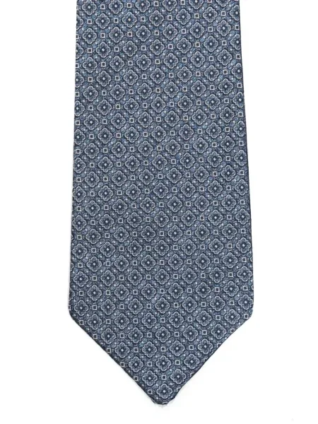 Fular Canali cu model floral din jacard albastru