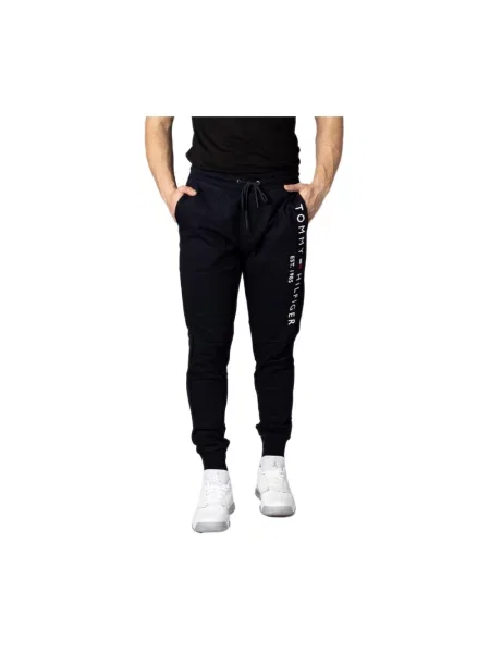 Joggery Tommy Hilfiger frotte z logo niebieskie