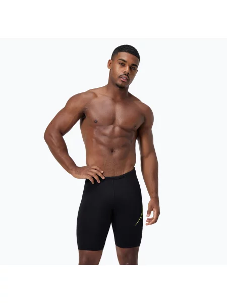 Мъжки шорти за плуване тип клин Speedo HyperBoom Placement Jammer black/hyper yellow черно