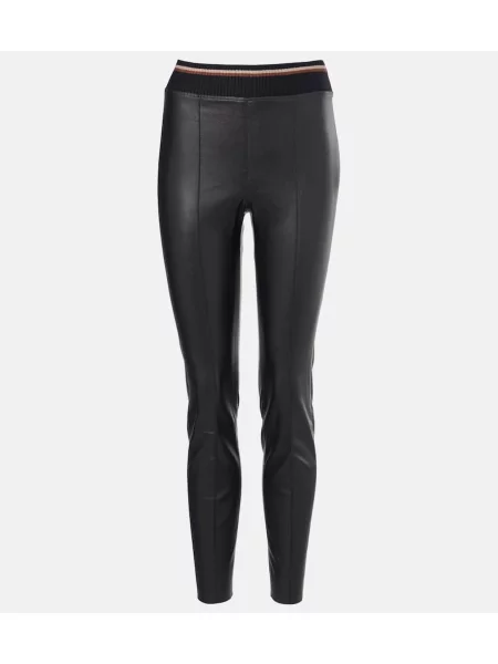 Pantaloni Brunello Cucinelli din piele negru