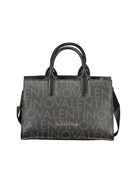 Lniana torebka Valentino Bags czarna