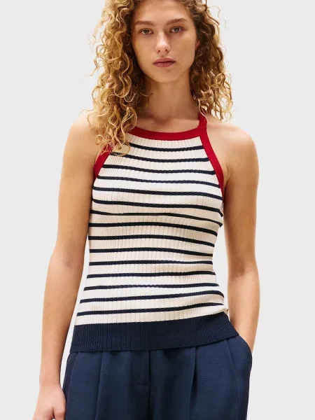 Смугастий топ Tommy Hilfiger бежевий